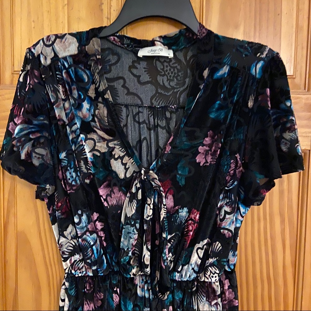 ModCloth Fete to Be Tied Black Velvet Dress, XL
